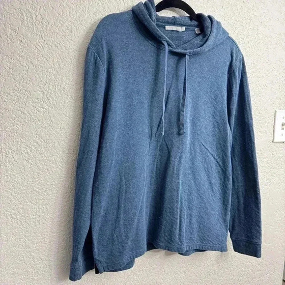 Vince Men’s Heather Navy Blue Double Knit Hoodie - Size L - Picture 3 of 5